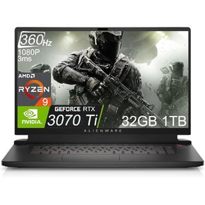 Alienware m17 R5 17.3" 360Hz FHD 1ms (AMD Ryzen 9 6900HX, 32GB DDR5 RAM, 1TB PCIe SSD, Radeon RX6850M XT 12GB (Beat RTX 3070 Ti)) RGB Backlit Gaming Laptop,Thunderbolt 4, G-SYNC, Win 11 Home -Dark