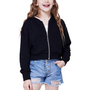 WULFUL Girls Casual Zipper up Sweatshirts Crop Jackets for Teens