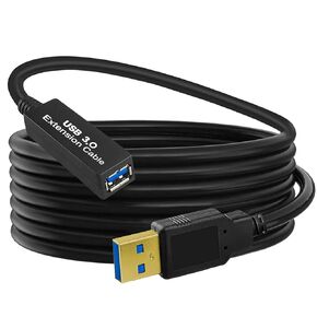 S.H.Y SPRUCES 50FT USB 3.0 Extension Cable,Active USB Extension Cable A/M to A/F15M,USB 3.0 Extension Cord, for Printer,Webcam,Xbox,Oculus Quest 2 VR,PS4,（5V2A Power Adapter Included）