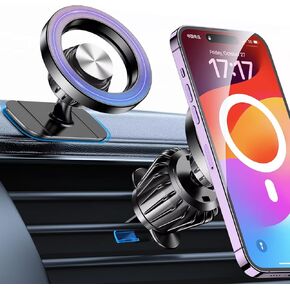 for iPhone Magsafe Car Mount【20 Strong Magnets 】Magnetic Phone Holder for Car Dash【360° Rotation】car magsafe phone mount Fit iPhone 15 Pro Max 14 13 12 MINI/Plus MagSafe car holder vent accessories