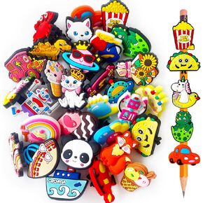60 Pcs Cute Pencil Topper Decoration,Different Pencil Topper Accessories,Bulk Random Pencil Clips for School Prize,Students Gifts,Reward