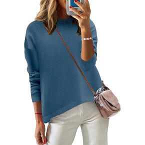 Zeagoo Sweaters for Women Fall Outfits Trendy 2024 Long Sleeve Crew Neck Knit Pullover Sweater Tops