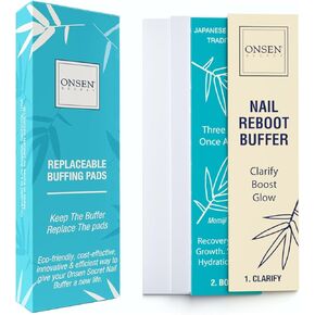 Onsen Secret Cuticle Cream + Double Sided Nail File 120/180 Grit, Cuticle Oil - Japanese Natural Healing Minerals Nail Care Serum. Sooth, Repair, & Strengthen Cuticles & Nails, Non-Greasy – 30ml