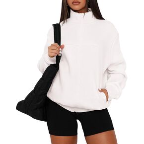 PRETTYGARDEN Women's 2024 Fall Fashion Full Zip Up Sweatshirt Long Sleeve Oversized Fashion Casual Jacket with Pockets