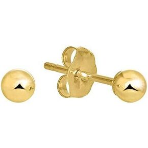 14k Yellow Gold Ball Stud Earrings - 2mm 3mm 4mm 5mm 6mm 7mm 8mm 10mm in Kuwait