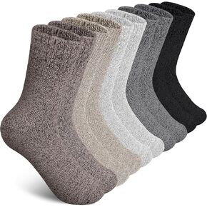 SIMIYA Wool Socks for Men, Warm Thermal Winter Socks for Cold Weather - Cozy Work Boot Hiking Crew Sock (5 Pairs, Size 7-13)