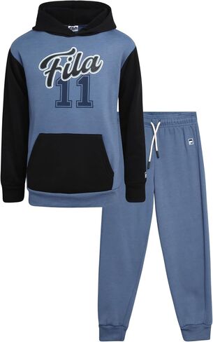 Fila Boys' Sweatsuit Set - 2 Piece Athletic Hoodie Sweatshirt and Active Jogger Sweatpants - Boys Activewear Jogset (8-12) in Saudi Arabia