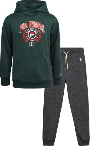 Fila Boys' Sweatsuit Set - 2 Piece Athletic Hoodie Sweatshirt and Active Jogger Sweatpants - Boys Activewear Jogset (8-12) in Saudi Arabia