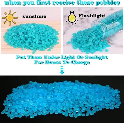700 PCS Glowing Rocks Luminous Glow Stones Glow in The Dark Rocks for Fish Tank Aquarium Lawn Patio Garden Outdoor Decor and DIY Ideas (Multicolor) in Saudi Arabia