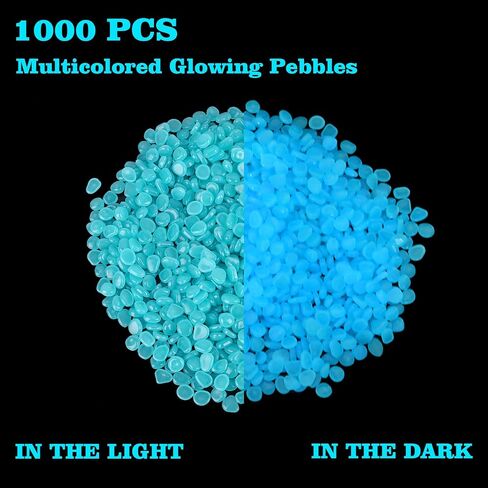 700 PCS Glowing Rocks Luminous Glow Stones Glow in The Dark Rocks for Fish Tank Aquarium Lawn Patio Garden Outdoor Decor and DIY Ideas (Multicolor) in Saudi Arabia