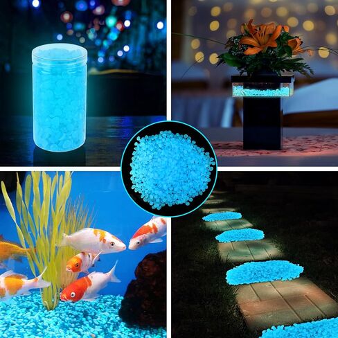 700 PCS Glowing Rocks Luminous Glow Stones Glow in The Dark Rocks for Fish Tank Aquarium Lawn Patio Garden Outdoor Decor and DIY Ideas (Multicolor) in Saudi Arabia