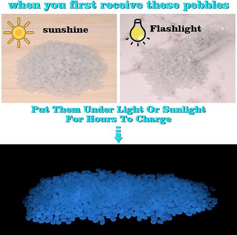 700 PCS Glowing Rocks Luminous Glow Stones Glow in The Dark Rocks for Fish Tank Aquarium Lawn Patio Garden Outdoor Decor and DIY Ideas (Multicolor) in Saudi Arabia