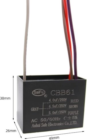 AKZYTUE CBB61 Capacitor 18uf 250V AC Ceiling Fan 2 Wire 50/60Hz for Starting Electric Fan Generator Pump Motor in Kuwait