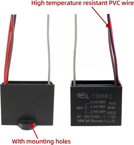 AKZYTUE CBB61 Capacitor 18uf 250V AC Ceiling Fan 2 Wire 50/60Hz for Starting Electric Fan Generator Pump Motor in Kuwait