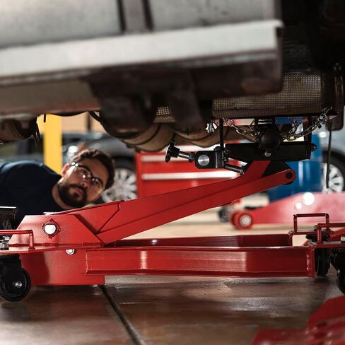AFF Low Profile Transmission Jack (Multiple Weight Capacities) Wishbone Design - Constructed with High-Grade Steel, Red in Saudi Arabia