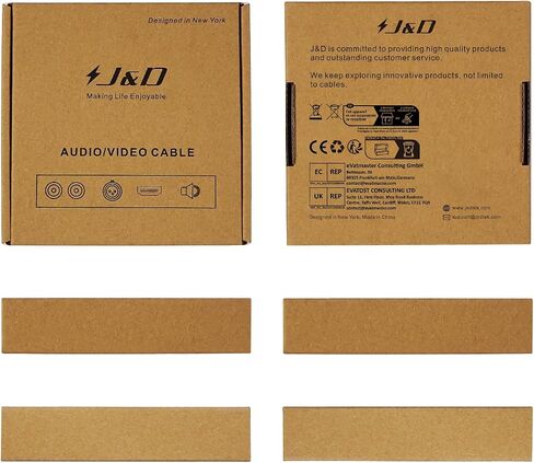 J&D 2 RCA Extension Cable Male to Female, Copper Shell Gold-Plated 2RCA Male to 2RCA Female Cable Stereo Audio Extender Cord Adapter, 6 Feet in Kuwait