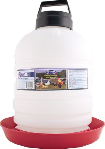 Farm Tuff Durable Top Fill Hanging Plastic Automatic Poultry and Game Bird Fountain Waterer for Chickens, 5 Gallon Capacity in Saudi Arabia