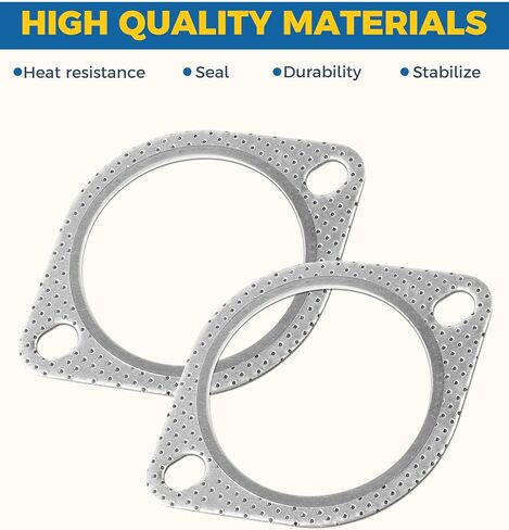2PCS Exhaust Gasket,Exhaust Flange Gasket,Catalytic Converter Gasket,Car Accessories Exhaust Flange,Exhaust Flange Repair Kit with Bolts & Nuts,Muffler Gasket,Replaces #120-06310-0002 (2.5inch) in Saudi Arabia