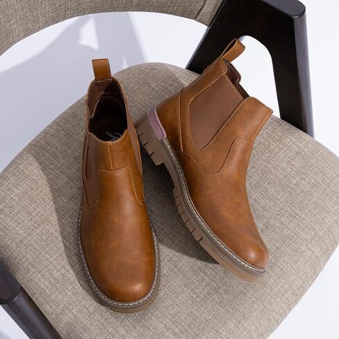 Jousen Mens Boots Retro Mens Casual Boots Chelsea Boots Mens Slip On Boots for Men in Kuwait