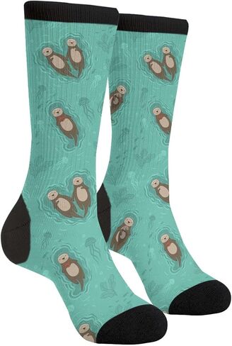 Blue Waves Crew Novelty Socks Casual Funny Crazy Athletic Dress Socks Unisex in Saudi Arabia