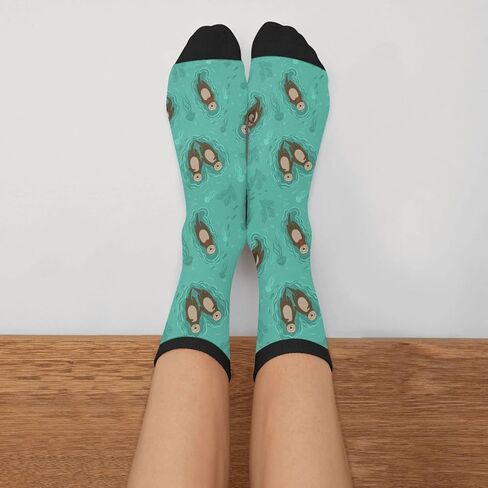 Blue Waves Crew Novelty Socks Casual Funny Crazy Athletic Dress Socks Unisex in Saudi Arabia