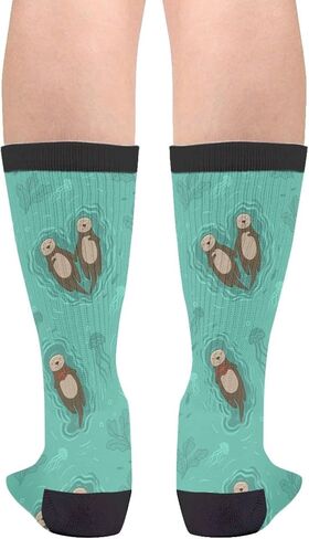 Blue Waves Crew Novelty Socks Casual Funny Crazy Athletic Dress Socks Unisex in Saudi Arabia