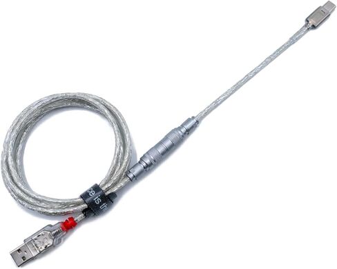 كابلات الفضاء Lindy Cable YC8 USB C للوحة مفاتيح الألعاب الميكانيكية، موصل معدني قابل للفصل، 1.5 متر USB-C إلى USB-A، شفاف in Kuwait