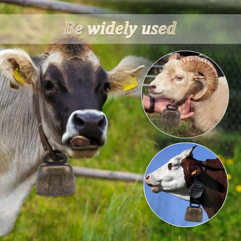 2Pcs Cow Horse Sheep Grazing Copper Bells Cattle Farm Animal Copper Loud Bronze Bell (Small) in Saudi Arabia