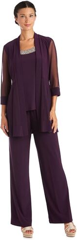 R&M Richards Women's Beaded Neck 2 Piece Pant Set in Saudi Arabia