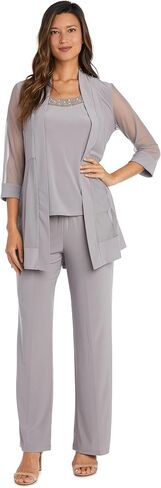 R&M Richards Women's Beaded Neck 2 Piece Pant Set in Saudi Arabia