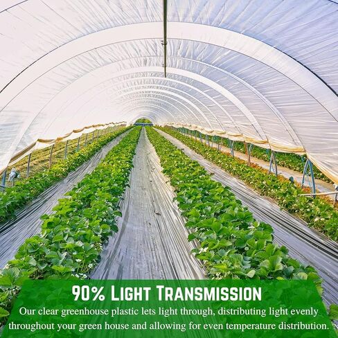Farm Plastic Supply - Clear Greenhouse Plastic Sheeting - 6 mil - (10' x 10') - 4 Year UV Resistant Polyethylene Greenhouse Film, Hoop House Green House Cover for Gardening, Farming, Agriculture in Saudi Arabia