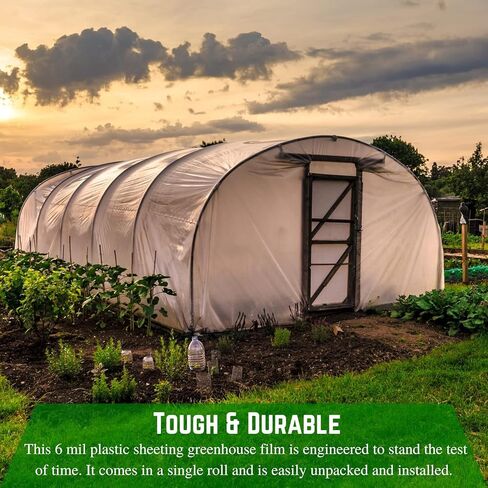 Farm Plastic Supply - Clear Greenhouse Plastic Sheeting - 6 mil - (10' x 10') - 4 Year UV Resistant Polyethylene Greenhouse Film, Hoop House Green House Cover for Gardening, Farming, Agriculture in Saudi Arabia