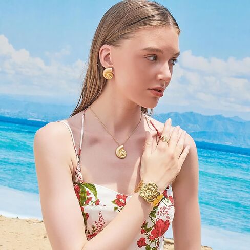 LILIE&WHITE Conch Sell Earrings Gold Stud Earrings For Women Love Knot Stud Earrings Angel Wings Stud Earrings in Kuwait
