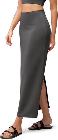 ODODOS Modal Soft Maxi Skirt for Women, Back Slit High Waist Casual Long Pencil Skirts in Kuwait