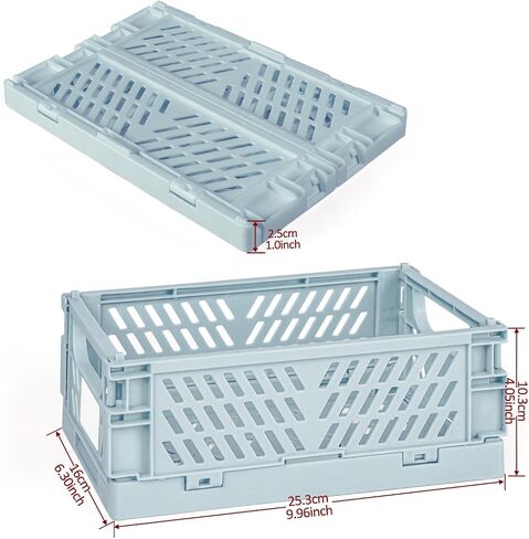 2-Pack Mini Collapsible Storage Box,Foldable Plastic Baskets with tags,Storage Crates for Desk Organizers Home Kitchen Bedroom Bathroom Office Tool Small Parts (pink, 5.9x3.8x2.2'') in Saudi Arabia