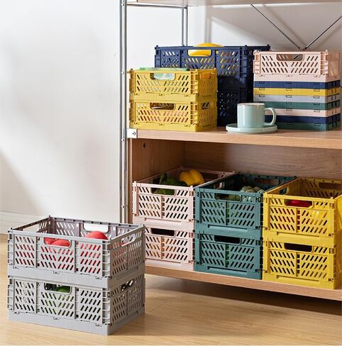 2-Pack Mini Collapsible Storage Box,Foldable Plastic Baskets with tags,Storage Crates for Desk Organizers Home Kitchen Bedroom Bathroom Office Tool Small Parts (pink, 5.9x3.8x2.2'') in Saudi Arabia