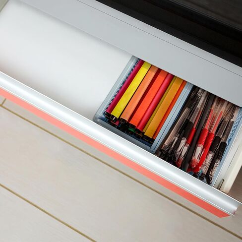 صندوق تخزين صغير قابل للطي، 2 عبوة، سلال بلاستيكية قابلة للطي مع بطاقات، صناديق تخزين لمنظمي المكتب، المطبخ المنزلي، غرفة النوم، الحمام، أدوات المكتب، أجزاء صغيرة (وردي، 5.9 × 3.8 × 2.2 بوصة) in Kuwait