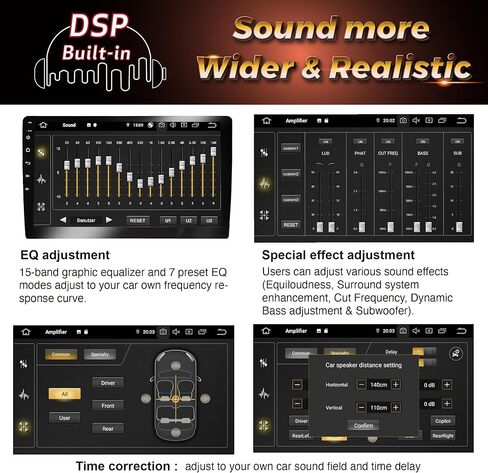 ستيريو سيارة اندرويد 12 حقيقي من اماسياوديو، شاشة لمس دوارة 10.1 انش، عالمي 1 دين، يدعم لاسلكي ابل كاربلاي اندرويد اوتو/ نظام تحديد المواقع العالمي / HD1080P/تشغيل سريع in Kuwait