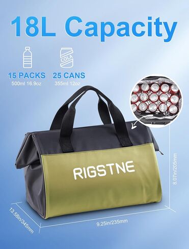Electric Cooler Bag, 12V Thermoelectric Cooler Warmer Plug in for Vehicles, Portable Cooler Refrigerator for Car, RV, and Camping Use, 18L/20 Cans Capacity, Blue in Saudi Arabia