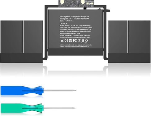 YXKC A1819 A1706 استبدال بطارية الكمبيوتر المحمول A1819 MacBook Pro 13 بوصة A1706 أواخر 2016 منتصف 2017، EMC 3071 3163 MLH12LL/A MNQG2LL/A MNQF2LL/A MLVP2LL/A MPXV2LL/A 11.4 فولت 49.2 وات 4314 مللي أمبير في الساعة in Saudi Arabia