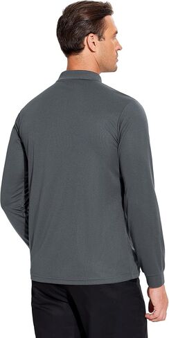 PINSPARK Long Sleeve Polo Shirts for Men Moisture Wicking Golf Shirts Quick Dry Work Hiking Casual Collared Shirt in Saudi Arabia