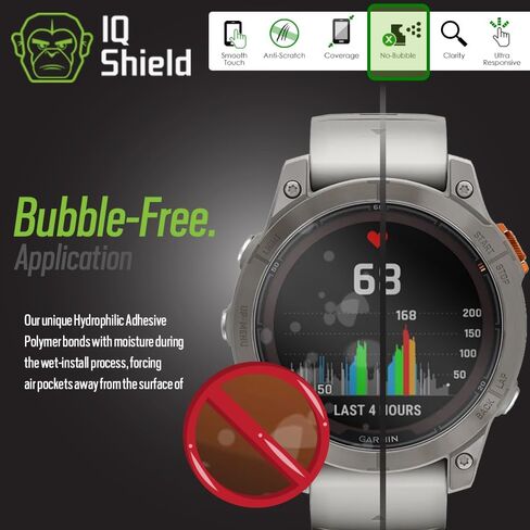 IQShield Screen Protector Compatible with Garmin Fenix 7/ Fenix 7 Solar/Fenix 7 Sapphire Solar/Fenix 7 Pro/Fenix 7 Pro Solar/Fenix 7 Pro Sapphire Solar 47mm (6-Pack) Anti-Bubble Clear TPU Film in Kuwait