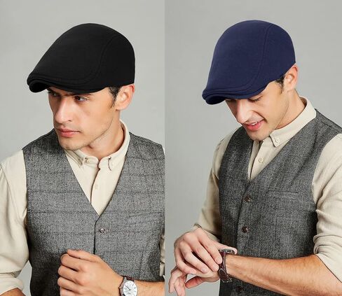 2 Pcs Mens Womens Newsboy Flat Cap Beret Hat Ivy Irish Gatsby Driving Cabbie Hat in Kuwait