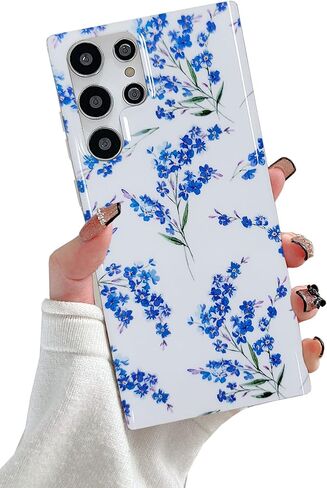 J.west Galaxy S23 Ultra Case 5G 6.8-inch, Luxury Sparkle Glitter Translucent Clear Opal Pearly Thinfoil Design Shiny Graphic Print Soft Silicone Cover for Women Girls Slim TPU Protective Phone Case in Kuwait