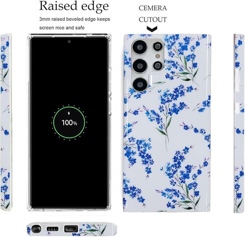 J.west Galaxy S23 Ultra Case 5G 6.8-inch, Luxury Sparkle Glitter Translucent Clear Opal Pearly Thinfoil Design Shiny Graphic Print Soft Silicone Cover for Women Girls Slim TPU Protective Phone Case in Kuwait