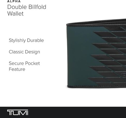 TUMI - Alpha Double Billfold Wallet For Men - Dark Green - Men's Gifts & Holiday Gifts - Men Travel Wallet - Wallet for Cards in Saudi Arabia