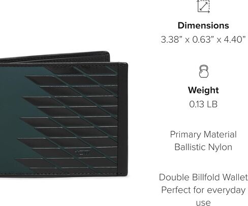 TUMI - Alpha Double Billfold Wallet For Men - Dark Green - Men's Gifts & Holiday Gifts - Men Travel Wallet - Wallet for Cards in Saudi Arabia