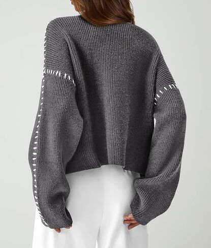 PRETTYGARDEN Women's Chunky Knit Fall Sweaters Casual Long Sleeve Mock Neck Oversized Loose Pullover Sweater Tops in Saudi Arabia