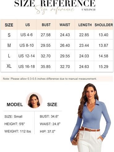 Womens Long Sleeve V Neck Polo Shirts Business Casual Collared Work Top Slim Fitted Basic 2024 Fall Shirt in Kuwait