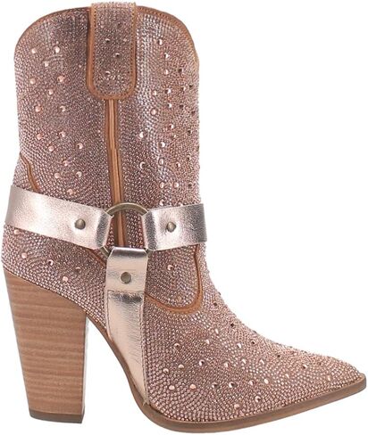 Dingo Womens Crown Jewel Rhinestone Snip Toe Casual Boots Ankle High Heel 3" & Up - Silver - Size 7.5 M in Kuwait